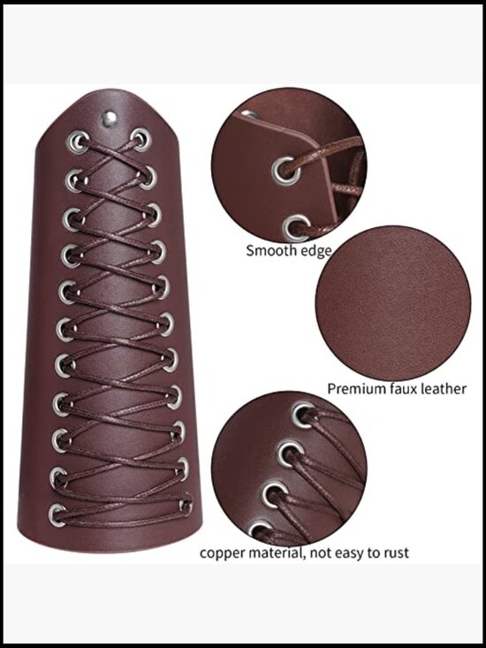 Faux Leather Corset Belt Gauntlet Set Medieval Renaissance Cosplay Accessory